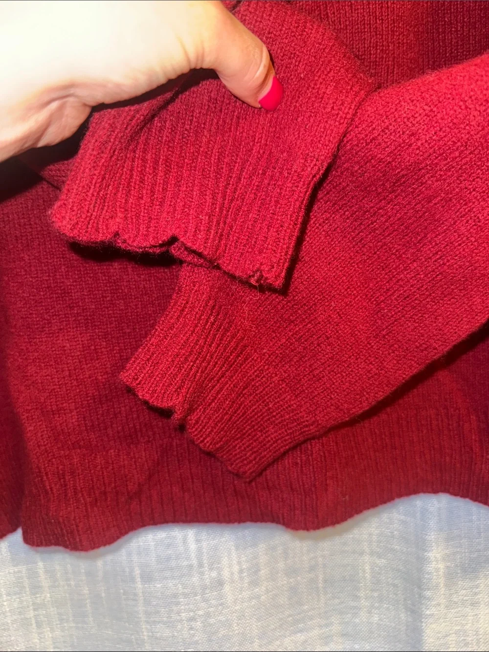 Eddie Bauer 100% Lambs Wool | Women’s Red Fair Isle Yoke Sweater XXL